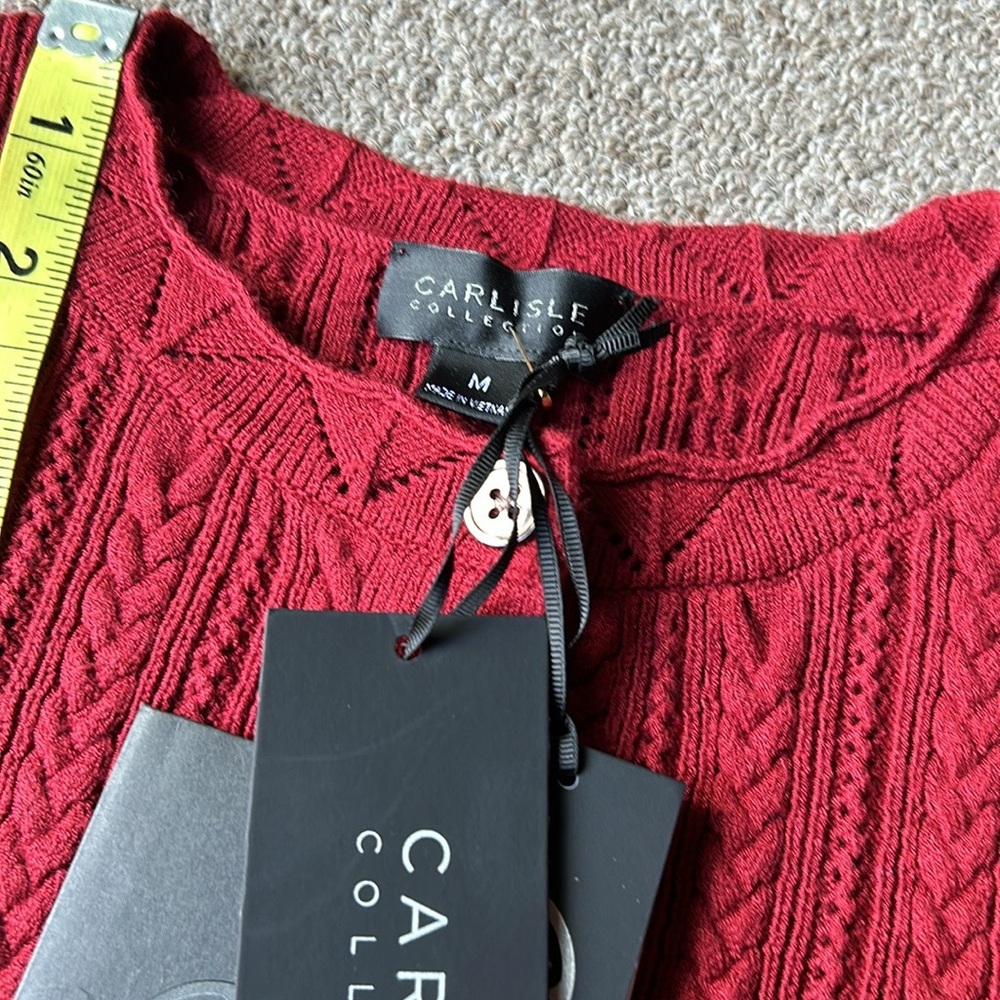 Carlisle Beauty Burgundy Cardigan Sweater set with Shell - Picture 11 of 16